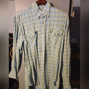 Men's Plaid Western Button Down LS Shirt